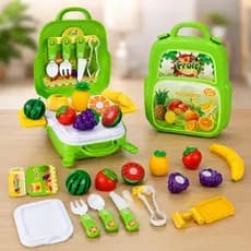 Maleta De Frutas Infantil 3 Em 1 Didática Educativa Fruit Game Brinquedo Pedagógico Para Montar