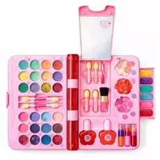 Kit Estojo de Maquiagem Infantil Não Tóxico Com Espelho Brinquedo Menina