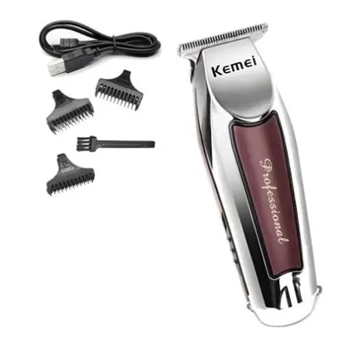 Máquina De Acabamento Barbearia Barba Cabelo Bigode Profissional Kemei Km-9163