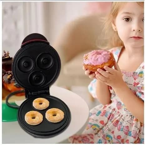Mini Máquina de Fazer Donuts Rosquinhas Automática Confeitaria Culinária 3 Buracos 110V-220V
