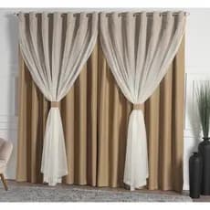 Cortina Sala Quarto Tecido Blackout Com Voil 4,00m x 2,50m