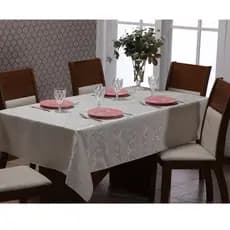 Toalha De Mesa Tecido Jacquard Luxo Retângular 4 - 6 - 8 - 10 - 12 lugares
