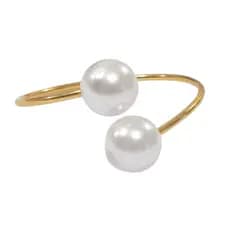 Kit 20 Anel Argola Para Guardanapos Metal E Perolas 16mm Mesa Posta Casamento