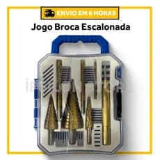 Kit Com 7 Brocas Escalonadas De Titânio Amarelas Em Aço HSS Com Estojo