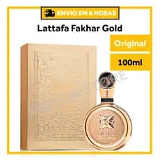Perfume Árabe Lattafa Fakhar Gold Extrait Eau de Parfum Masculino 100ml-100% Original