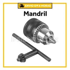 Kit Com 1 Mandril Para Furadeira + 1 Chave 1,5-13mm Rosca 1/2 Pol Mtx