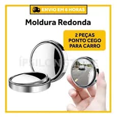 Kit Com 2 Moldura Redonda Convexo Ponto Cego De Ângulo Largo Dirigindo Espelho De Segurança 360o Ajustável Retrovisor