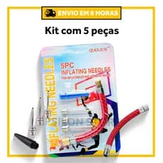 Kit Bicos Para Encher Inflar Bolas Piscinas 5 Peças