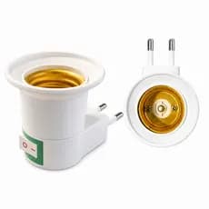 Soquete Bocal Tomada Lâmpada E27 com Interruptor Botão Liga Desliga Bivolt Adaptador