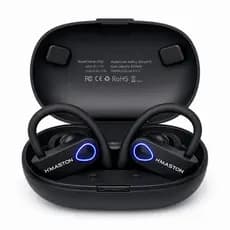 Fone de Ouvido Sem Fio Gancho Esportivo Bluetooth Cancelamento de Ruído TWS Estéreo com LED 15h