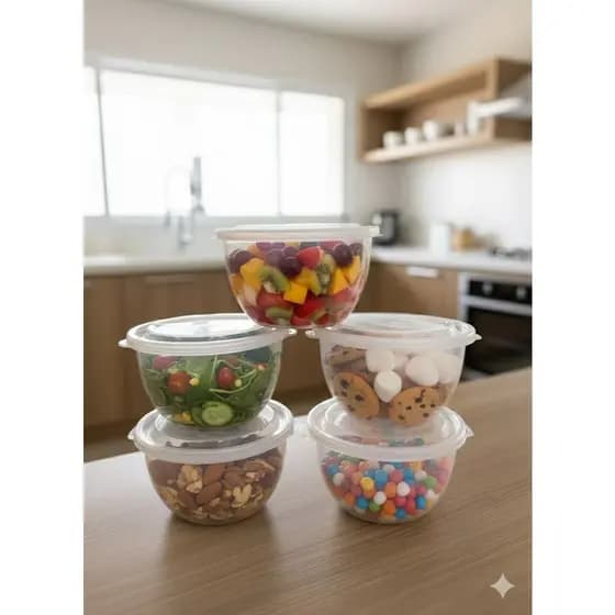Bowl Transparente 800 ml Saladeira Linha Prime – 5 ou 10 Unidades | Livre de BPA