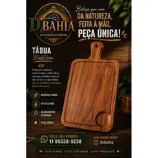 Tábua Artesanal em Madeira Nobre 30x60cm – Feita à Mão | Premium