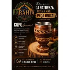 Copo Artesanal em Madeira Natural Premium Feito à Mão