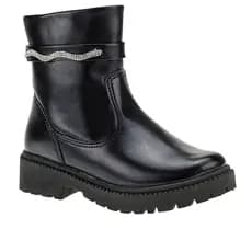 Bota Infantil Menina Coturno Inverno Tira Com Strass