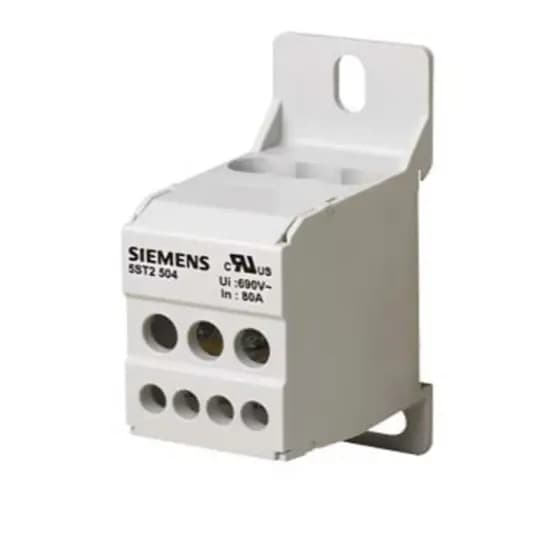 Bloco Distribuidor 1 polo Barramento Monopolar 80A 690V 5ST2504 Siemens