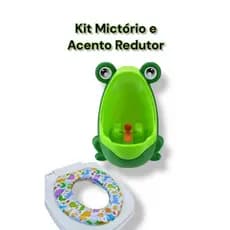 Kit Penico Mictório sapinho + redutor de assento sanitário almofadado desfralde infantil meninos Dinossauro