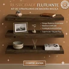 Kit 3 Prateleiras 30cm Pinus Luxo Nichos Sala Cozinha Quarto Banheiro Com Kit De Instalação