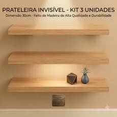 Kit 3 Prateleiras 30cm  Luxo Nichos Sala Cozinha Quarto Banheiro Com Kit De Instalação