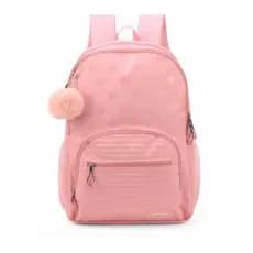Mochila De Costas Escolar Juvenil Poá Rosa Luxcel