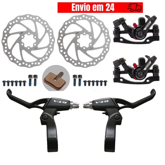 Freio Disco Bike Mecanico Disco Pinca Rotor Par Manete Macaneta Aluminio Bicicleta