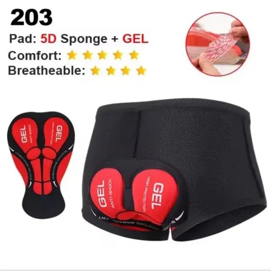 cueca/bermuda de gel 5D para ciclismo/motocicleta conforto para seu bumbum