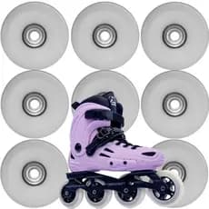 8 Rodas Patins In Line 80mm 82A com rolamentos Abec incluso