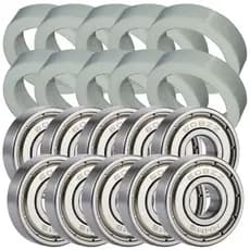 10 Calços Suporte 30mm + 10 Rolamentos 608ZZ Universal Mancal Ventilador Substitui Buchas Universal