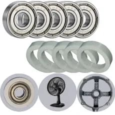 5 Calços Suporte Ventilador + 5 Rolamentos 608ZZ Universal