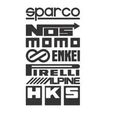 Kit Adesivo Carro Tuning Marcas Carro Esportivo Preto