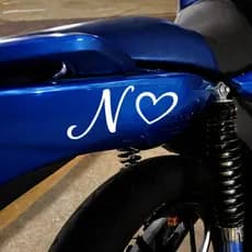 Adesivo Letra com Coração 5 cm Personalizado Para Moto Carro Capacete NOME