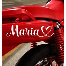 Nome Personalizado para Moto ou Carro 15cm Adesivo Romântico com Coração