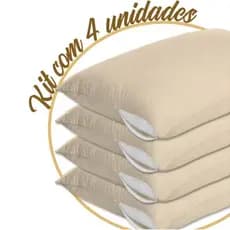 4 Capas Protetorres Travesseiro Bege c/ Ziper Antiácaro Proteção Completa / 2 pçs e 4 pçs Envio 24h
