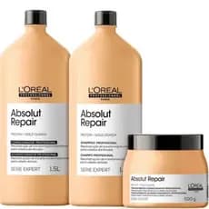 Kit shampoo,Condicionador 1,5L e máscara de 500 g Gold Quinoa Absolut Repair - L