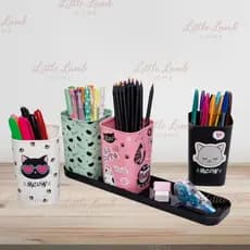 Organizador porta caneta lápis cute gatinho - Plasútil