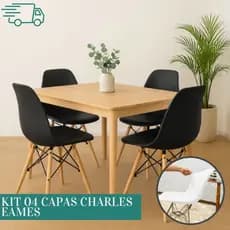 Kit de Capas para Cadeira Charles Eames Eiffel Luxo Soft Cores Lisas - Envio Imediato