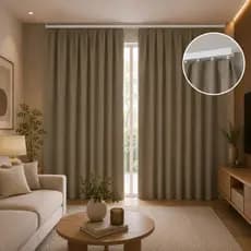 Cortina Blackout 2 a 6 Metros Modelo para Trilho Suíço Ideal para Quarto Sala Escritório Veda Luz