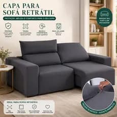 Kit Capa Protetora de Sofá Retrátil 2 Lugares Malha Gel com Elástico Reforçado / Varias cores