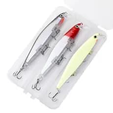 Kit 3 Isca Artificial Fundo Minnow Com 3 Ganchos luminoso noturna para Tucunaré