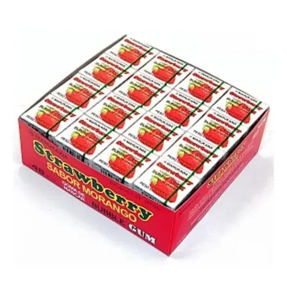 Caixa de Chicletes Bubble Gum  Sabor Morango 48 unidades (259,2g) - Marukawa