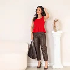 Blusa Bata Regata Feminina Trico Modal Canelado Barra Babado Tricot Verão Moda Blogueira