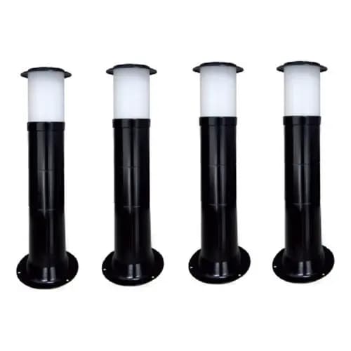 Poste Balizador Luminária Casa Sítio Jardim 50cm Preto Kit 4