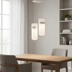 Lustre Pendente Duplo Luminária Cozinha Quarto Sala Branco
