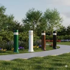 Poste Balizador Luminária Aura Casa Sítio Jardim 25cm 35cm 45cm 55cm