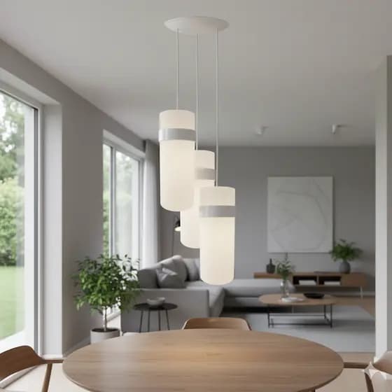 Lustre Pendente Triplo Luminária Cozinha Quarto Sala Branco