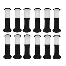 Poste Balizador Luminária Sítio Jardim 35cm Preto Kit 12