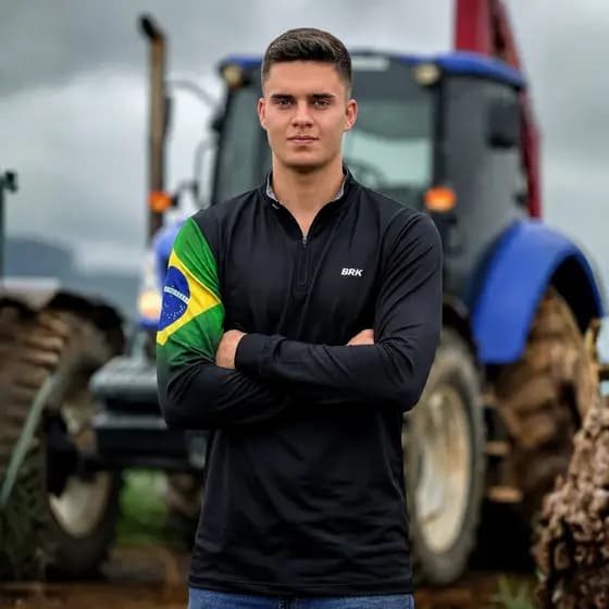 Camisa Camiseta Agro Brk Fazenda Agricultura Bandeira do Brasil e USA com Proteção UV