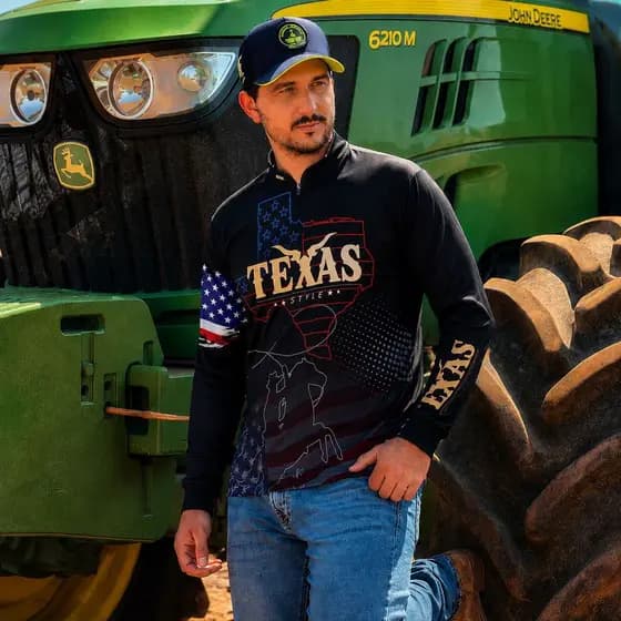 Camisa Agro Brk Texas Estados Unidos com Proteção Solar UV50+