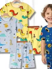 Kits de Conjuntos Sortidos Pijama Infantil Masculino Menino Juvenil  Estampado Verão