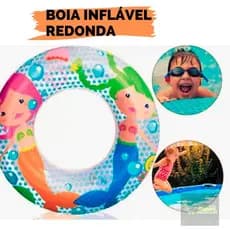 Boia de Cintura infantil Inflável Redonda 51cm  Eatampada Verão Piscina Praia Para Crianca