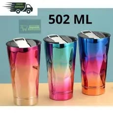 Copo Térmico Colorido 3D 502ML Aço Inox Com Tampa e Abridor de Garrafa